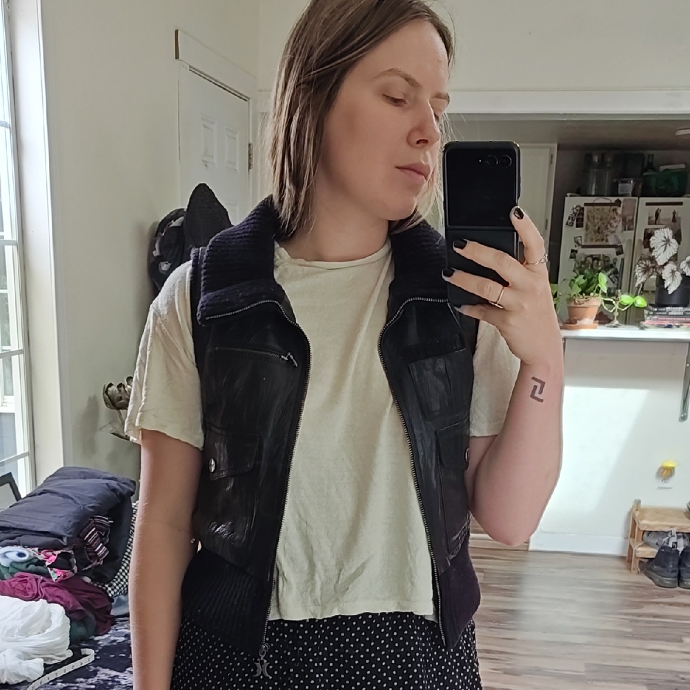 Black Leather Vest